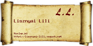 Lisznyai Lili névjegykártya